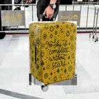1-Piece Cosmic Starry Sky Text Inspirational Quote Artistic Yellow  Suitcase Luggage Cover, Stretch Protective Sleeve