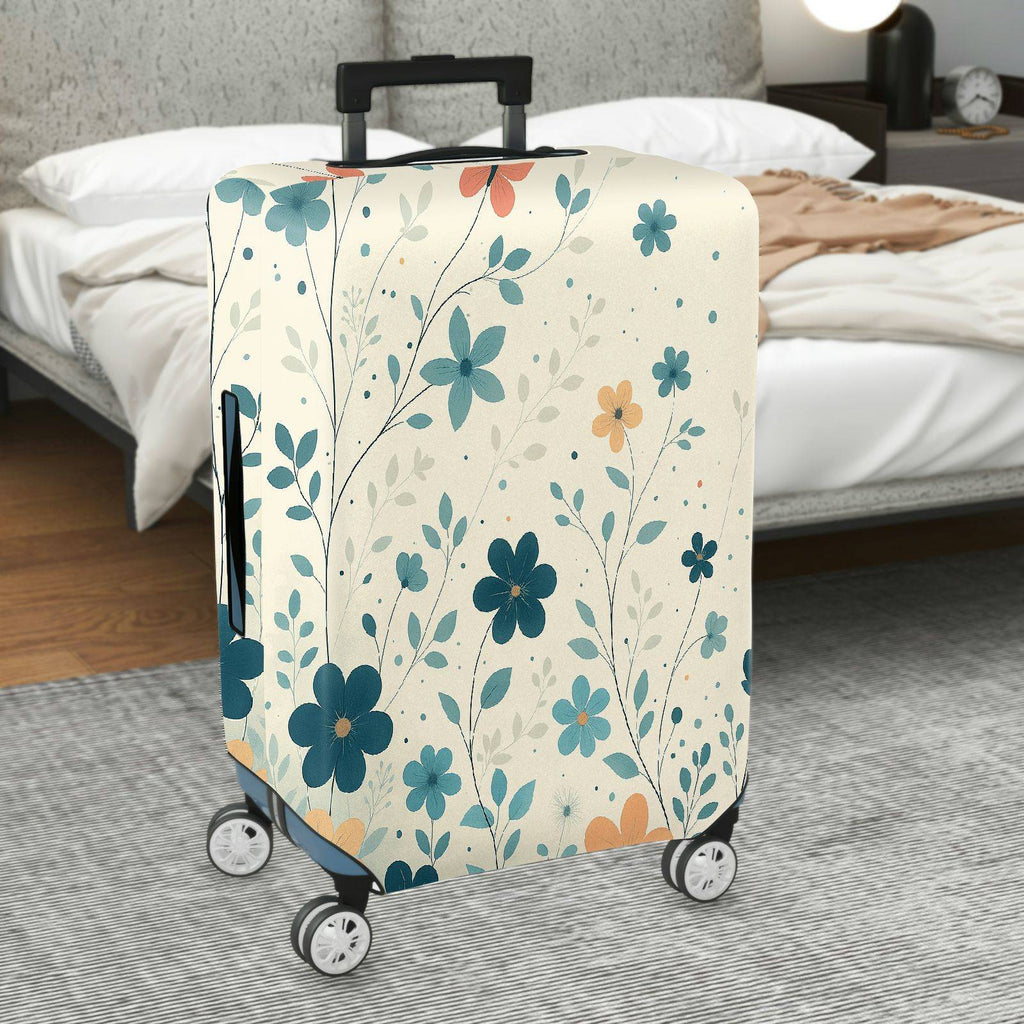 1-Piece Floral Leaf Pattern Decorative Travel  Suitcase Luggage Cover, Stretch Protective Sleeve