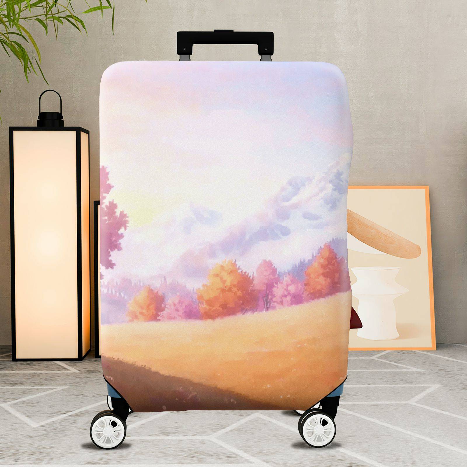 1-Piece Autumn Sunset Nature Landscape Mountain Tree  Suitcase Luggage Cover, Stretch Protective Sleeve