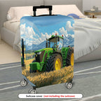 1-Piece Green Tractor Field Mountain Rural Landscape  Suitcase Luggage Cover, Stretch Protective Sleeve