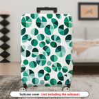 1-Piece Geometric Green Blue Circular Artistic Modern  Suitcase Luggage Cover, Stretch Protective Sleeve