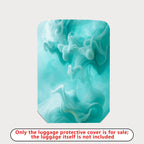 1-Piece Aqua Swirl Abstract Artistic Elegant Stylish Blue  Suitcase Luggage Cover, Stretch Protective Sleeve
