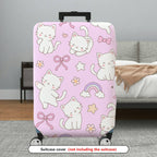 1-Piece Cute Cat Rainbow Star Bow Flower  Suitcase Luggage Cover, Stretch Protective Sleeve