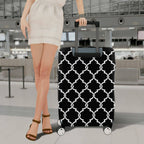 1-Piece Black Geometric Pattern Elegant Stylish Contemporary Modern  Suitcase Luggage Cover, Stretch Protective Sleeve