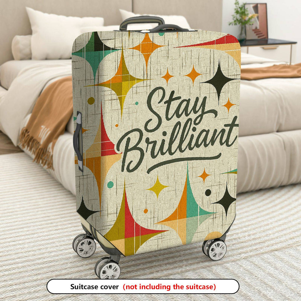 1-Piece Abstract Retro Inspirational Colorful Star Pattern  Suitcase Luggage Cover, Stretch Protective Sleeve