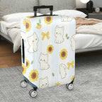 1-Piece Cute Cat Sunflower Bunny Bow Striped  Suitcase Luggage Cover, Stretch Protective Sleeve