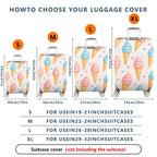 1-Piece Ice Cream Cone Heart Pattern Pastel Pink Blue Travel  Suitcase Luggage Cover, Stretch Protective Sleeve