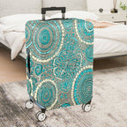 1-Piece Blue Geometric Abstract Pattern Mandala Bohemian  Suitcase Luggage Cover, Stretch Protective Sleeve