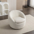 31 Boucle Upholstered Barrel Chair with Swivel Base