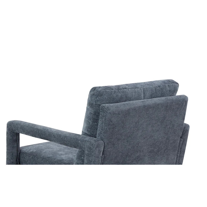 Blue 25.98 Chenille Upholstered Arm Chair with Soft Cushion