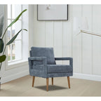 Blue 25.98 Chenille Upholstered Arm Chair with Soft Cushion