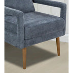Blue 25.98 Chenille Upholstered Arm Chair with Soft Cushion