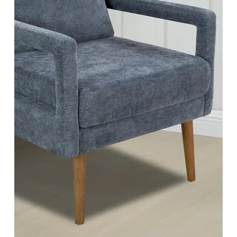 Blue 25.98 Chenille Upholstered Arm Chair with Soft Cushion