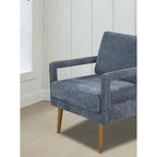 Blue 25.98 Chenille Upholstered Arm Chair with Soft Cushion