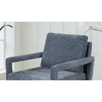 Blue 25.98 Chenille Upholstered Arm Chair with Soft Cushion