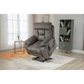 Gray Chenille Power Lift Recliner, Massage, Hidden Cup Holder