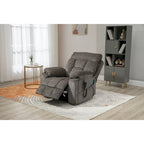 Gray Chenille Power Lift Recliner, Massage, Hidden Cup Holder