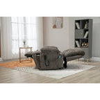 Gray Chenille Power Lift Recliner, Massage, Hidden Cup Holder
