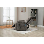 Gray Chenille Power Lift Recliner, Massage, Hidden Cup Holder