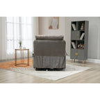 Gray Chenille Power Lift Recliner, Massage, Hidden Cup Holder