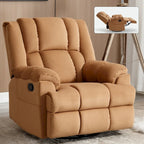 Oversized Swivel Rocker Recliner, Footrest, Pockets, Manual