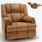 Oversized Swivel Rocker Recliner, Footrest, Pockets, Manual