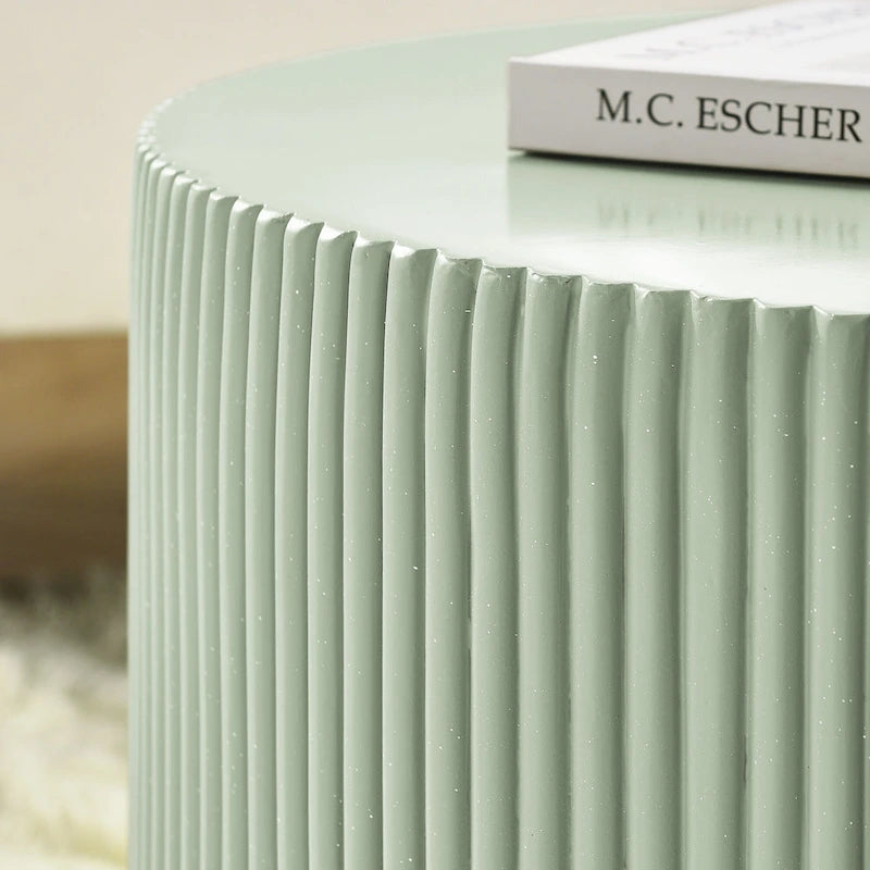 15.72-inch H-Barrel Coffee Table, Nordic Style, Simple Design, Suitable For Indoor And Outdoor Use, Magnesium Oxide Material