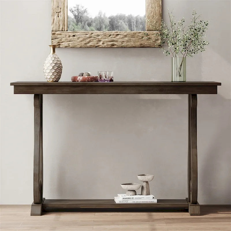 48-Inch Rustic Vintage Console Table,Farmhouse Style Entryway Table