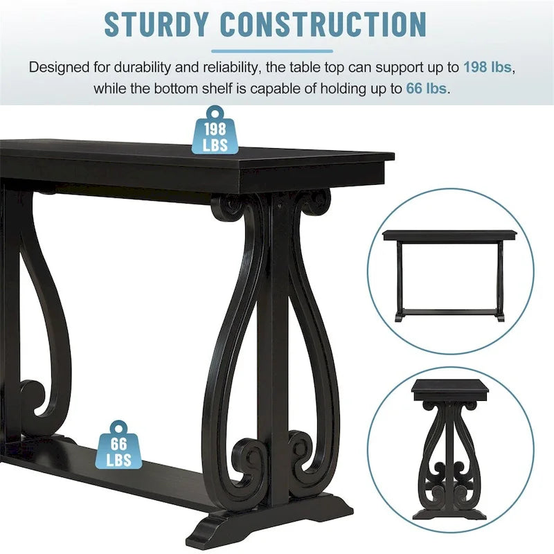 48-Inch Rustic Vintage Console Table,Farmhouse Style Entryway Table