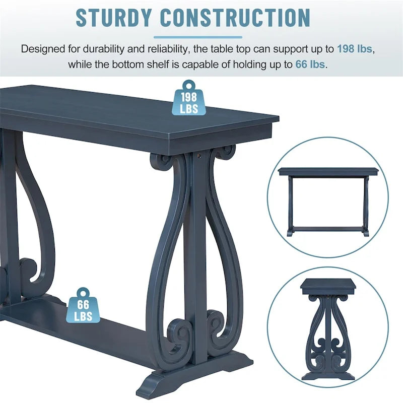 48-Inch Rustic Vintage Console Table,Farmhouse Style Entryway Table