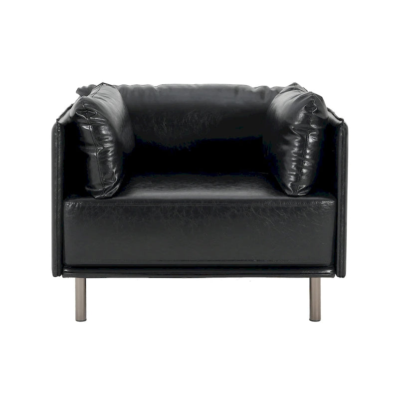Daphne Faux Leather Lounge Chair by Christopher Knight Home