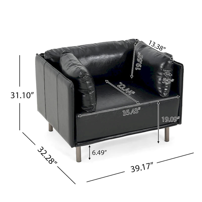 Daphne Faux Leather Lounge Chair by Christopher Knight Home