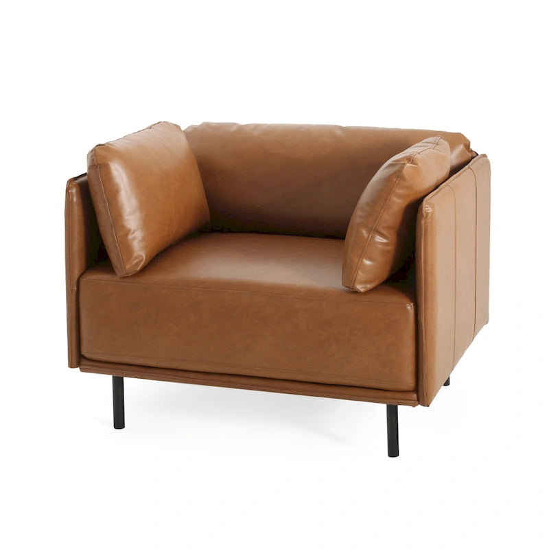 Daphne Faux Leather Lounge Chair by Christopher Knight Home