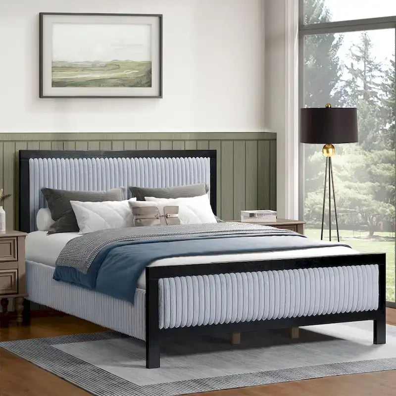 Christopher Knight Home King/Queen Upholstered Platform Bed with Soft Headboard