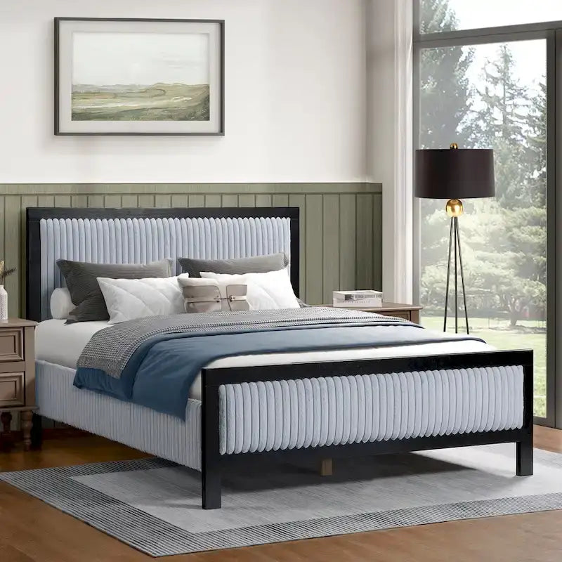 Christopher Knight Home King/Queen Upholstered Platform Bed with Soft Headboard