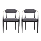 Biscay Fabric Upholstered Iron Dining Chairs (Set of 2) by GDFStudio