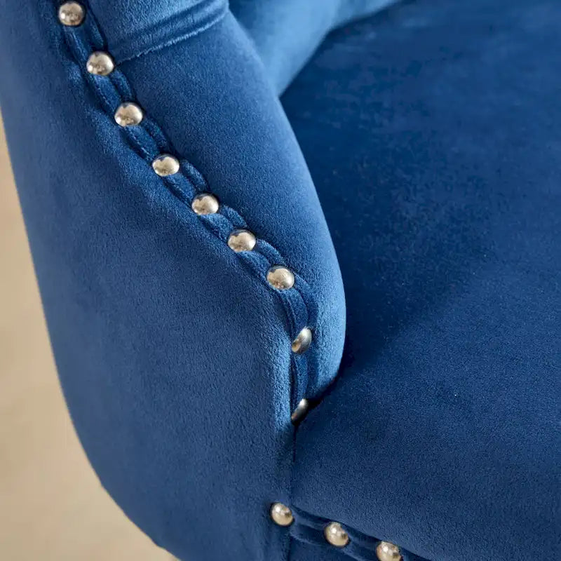 Modern 25 Set of 2 Bar Stools with Buttoned Back Studded Trim Chrome Metal Base Legs, for Dining Room Living Room and Bedroom