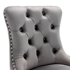 Modern 25 Set of 2 Bar Stools with Buttoned Back Studded Trim Chrome Metal Base Legs, for Dining Room Living Room and Bedroom