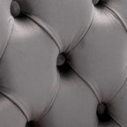 Modern 25 Set of 2 Bar Stools with Buttoned Back Studded Trim Chrome Metal Base Legs, for Dining Room Living Room and Bedroom