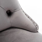 Modern 25 Set of 2 Bar Stools with Buttoned Back Studded Trim Chrome Metal Base Legs, for Dining Room Living Room and Bedroom