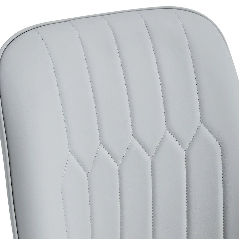 Modern Set of 4 Dining Chairs with Faux Leather Cushioned Backrest Seat Metal Legs, for Dining Room Living Room and Bedroom