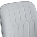 Modern Set of 4 Dining Chairs with Faux Leather Cushioned Backrest Seat Metal Legs, for Dining Room Living Room and Bedroom