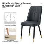 Modern Set of 4 Dining Chairs with Faux Leather Cushioned Backrest Seat Metal Legs, for Dining Room Living Room and Bedroom
