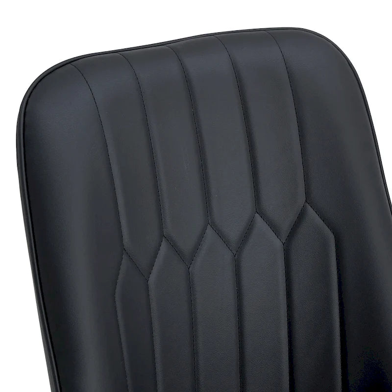 Modern Set of 4 Dining Chairs with Faux Leather Cushioned Backrest Seat Metal Legs, for Dining Room Living Room and Bedroom