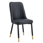 Modern Set of 4 Dining Chairs with Faux Leather Cushioned Backrest Seat Metal Legs, for Dining Room Living Room and Bedroom