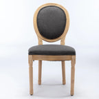 French Oval Back Dining Chair Set of 2, Exquisite Dining Chair Retro Decorative Chair Solid Wood Frame Side Chair