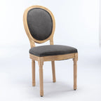 French Oval Back Dining Chair Set of 2, Exquisite Dining Chair Retro Decorative Chair Solid Wood Frame Side Chair
