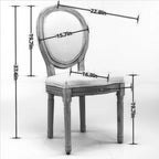 French Oval Back Dining Chair Set of 2, Exquisite Dining Chair Retro Decorative Chair Solid Wood Frame Side Chair