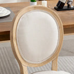 French Oval Back Dining Chair Set of 2, Exquisite Dining Chair Retro Decorative Chair Solid Wood Frame Side Chair