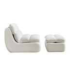 34 Modern Single Sofa Upholstered Sponge Couch with Ottoman for Small Space